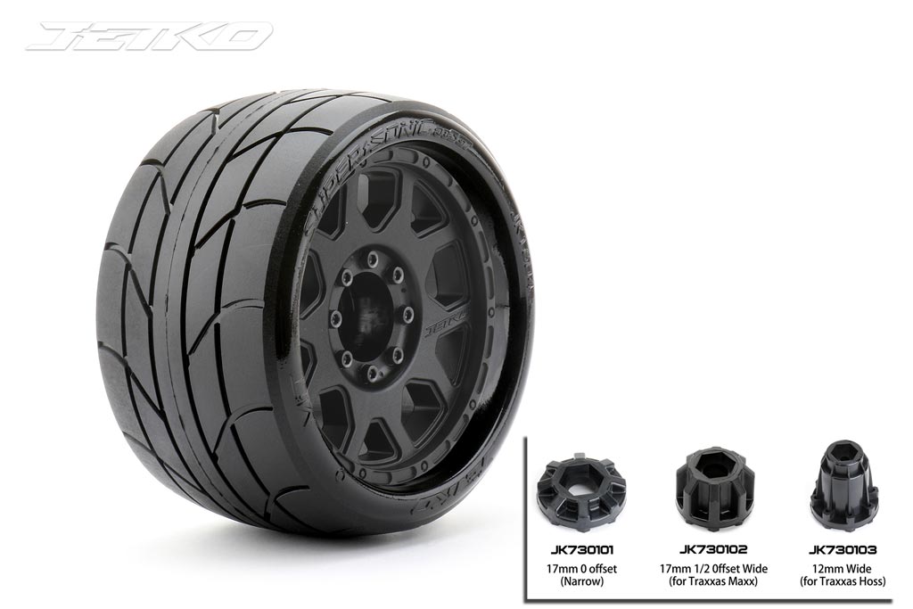 JETKO JK1604CB - Jetko EX Super Sonic LP Belted 3.8" Black Wheel MAXX 17mm 2 pcs