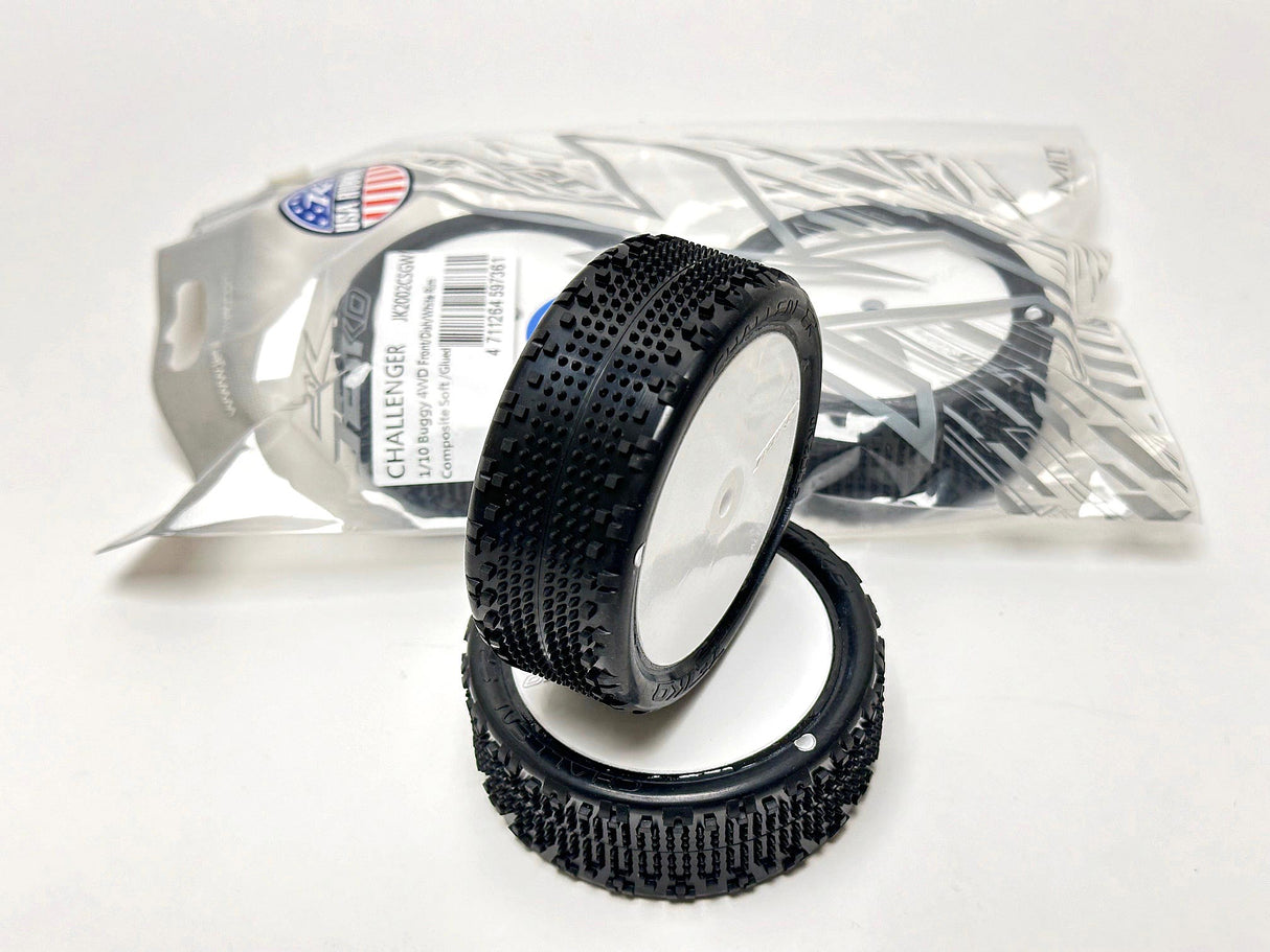 JETKO JK2002CSGW - Jetko Challenger 4wd 1:10 Buggy 2.2 Front Tyres White Wheel Soft