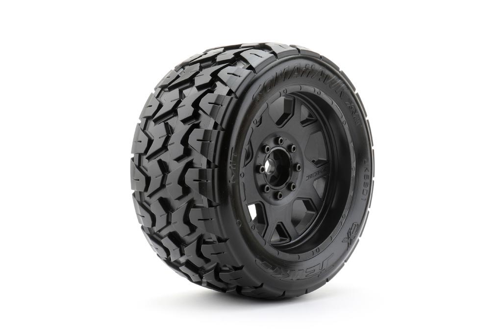 JETKO JK5801CBXMAXX - Jetko EX Tyre Tomahawk Belted XMT Black Wheel TRX Xmaxx 2 pcs