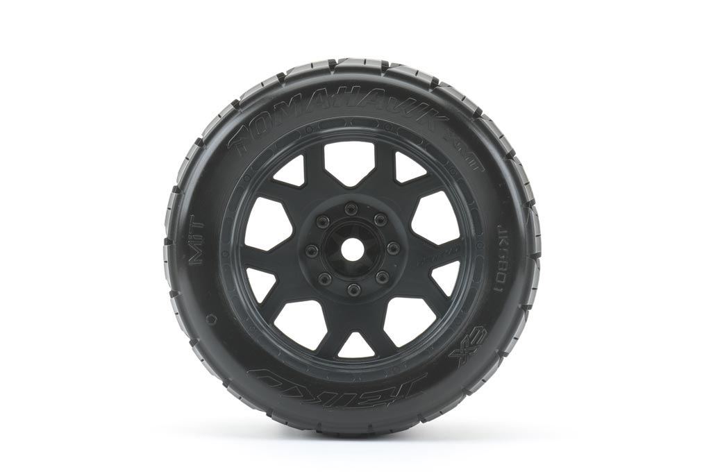 JETKO JK5801CBXMAXX - Jetko EX Tyre Tomahawk Belted XMT Black Wheel TRX Xmaxx 2 pcs