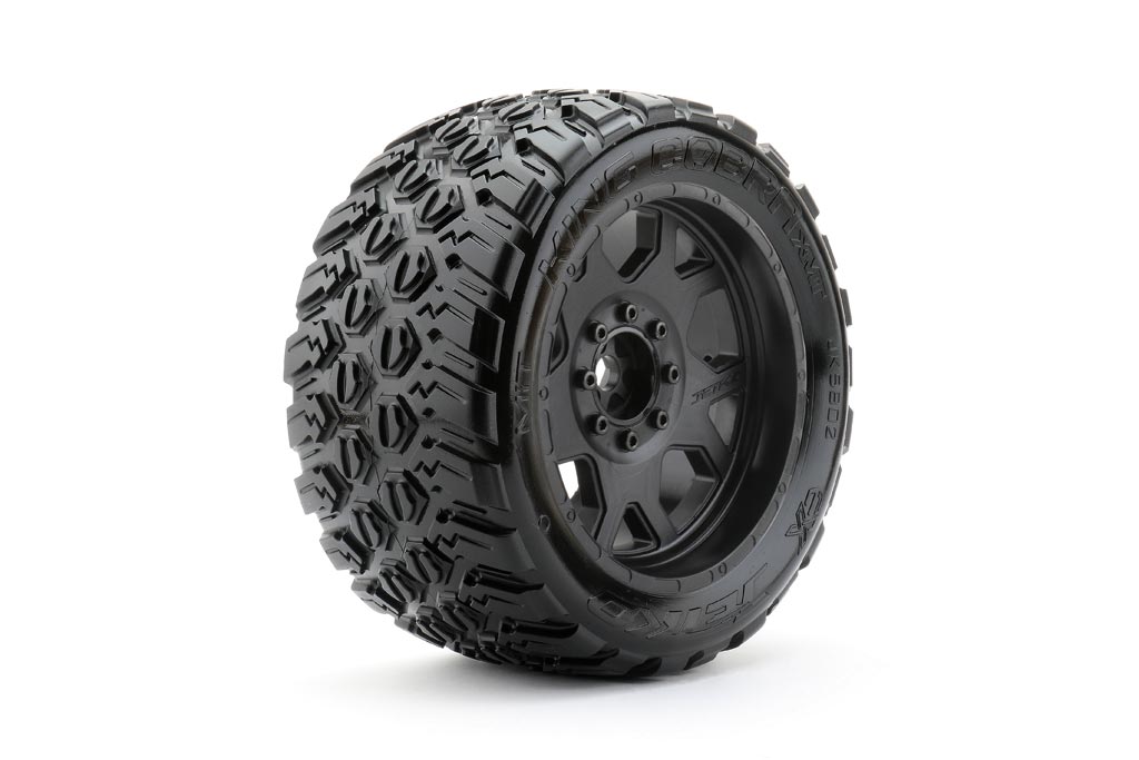 JETKO JK5802CBXMAXX - Jetko EX Tyre King Cobra Belted XMT Black Wheel TRX Xmaxx 2 pcs