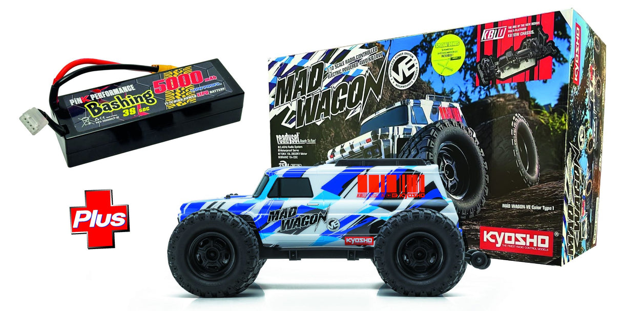 KYOSHO K.34701T2-5000 - COMBO Kyosho MadWagon T2 +Pink Performance PP3-3S5000LP-M
