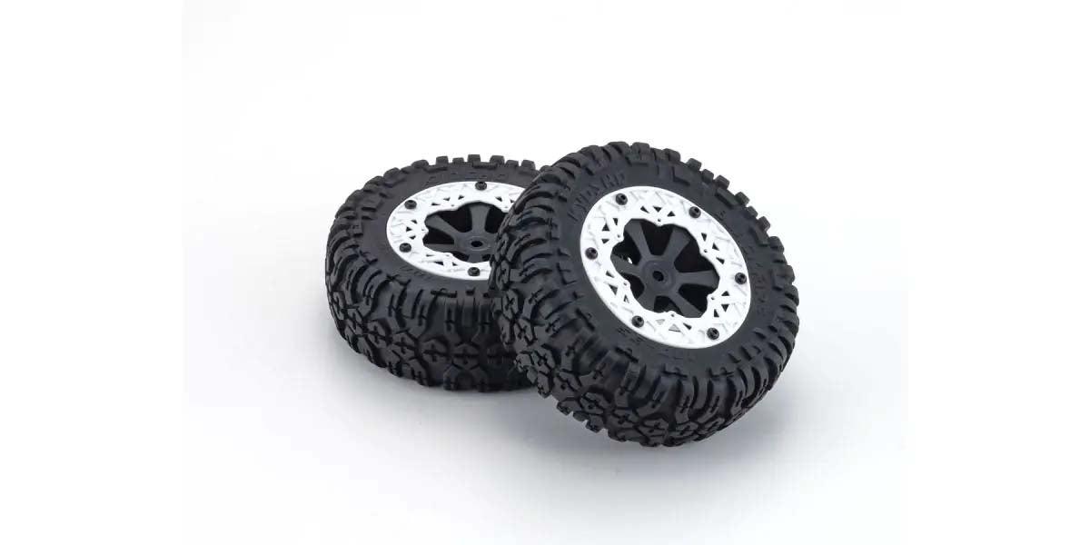 KYOSHO K.EZTH003WH - Pre-Glued Tires Kyosho EZ Series Axxe 1:10 EP 2 pcs