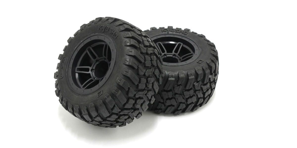 KYOSHO K.FATH501BK - TYRES ON RAGE 2.0 BLACK WHEELS 2 pcs