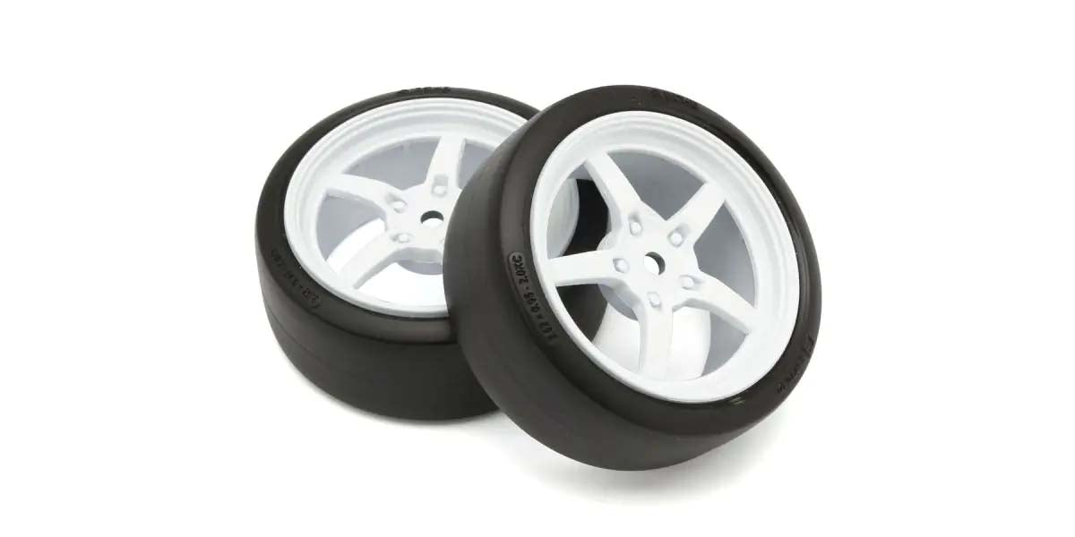 KYOSHO K.FATH705WD - Pre-Glued Tyres FZ02 5-Spoke White1:10 Fazer 2.0 2 pcs Rally