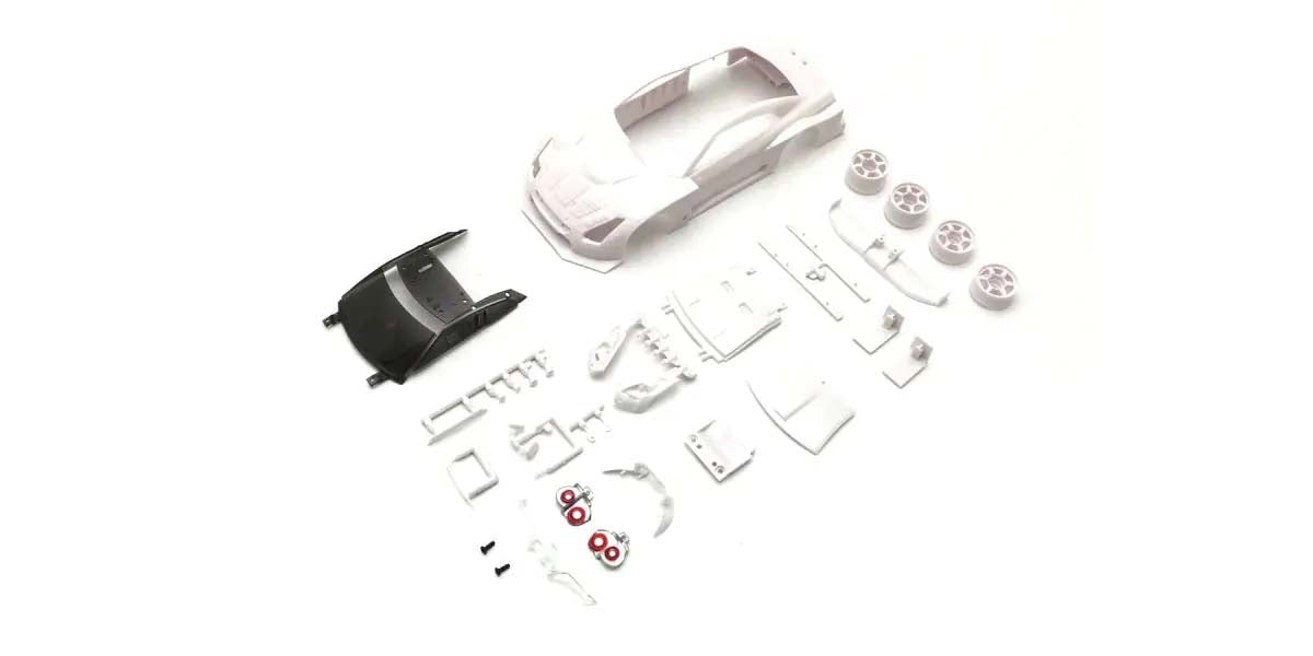 KYOSHO K.MZN219 - Bodyshell Nissan GT-R GT500 2008 Mini-Z + 2WD Rims White Body