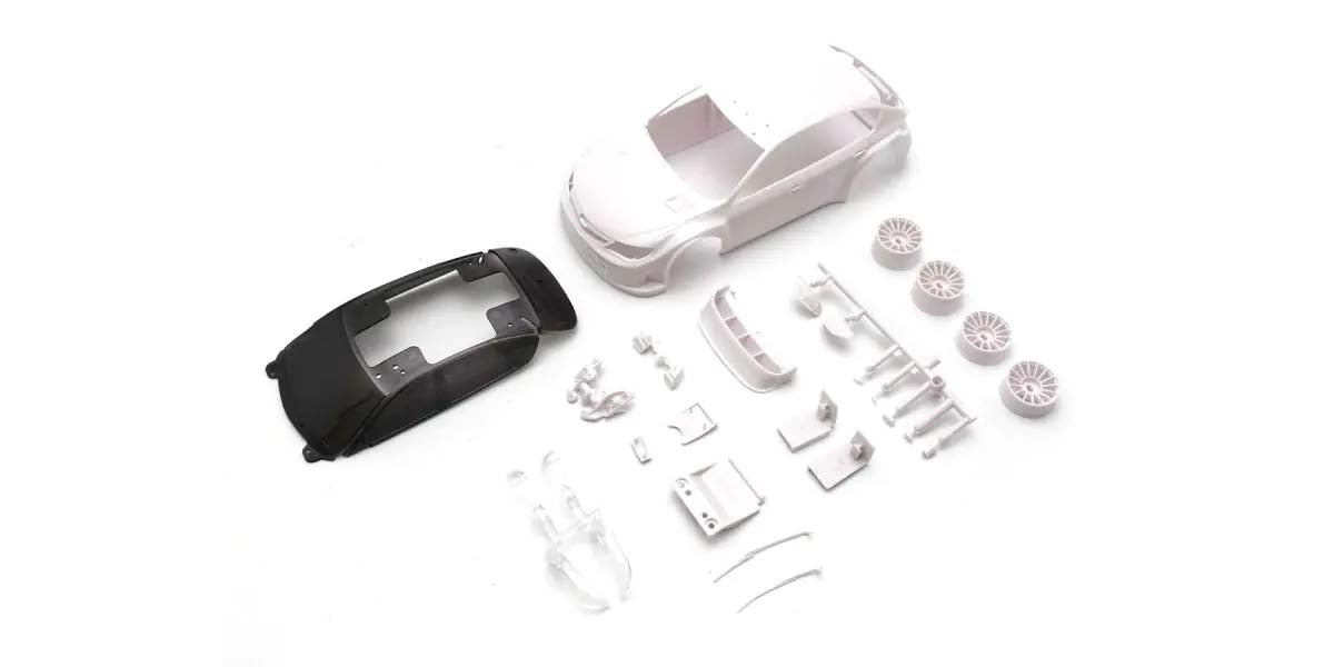 KYOSHO K.MZN221 - Bodyshell Subaru Impreza WRC 2008 Mini-Z + 4WD Rims White Body
