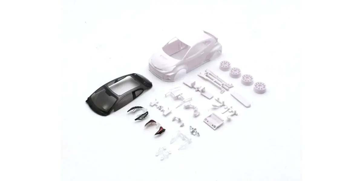 KYOSHO K.MZN230 - Bodyshell Toyota Yaris Rally Kyosho Mini-Z + 4WD Rims White Body