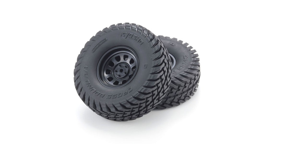 KYOSHO K.OLTH001BK - Pre-Glued Tyres Kyosho Outlaw Rampage Pro 2 pcs Black Wheels