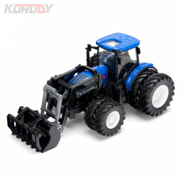Fjernstyret traktor 1:24 med tvillingehjul og frontskovl - Korody KO6631HB