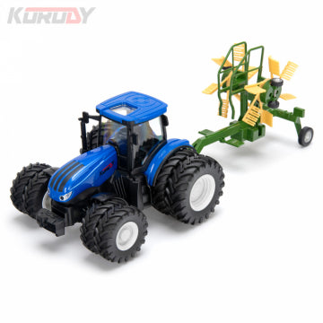 Fjernstyret traktor med høvender og tvillingehjul – Korody 1:24