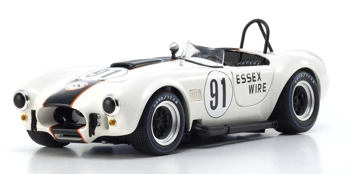 KYOSHO DIE CAST KS08047EW - Kyosho 1:18 Shelby Cobra 427 S/C Essex Wire Bridgehampton 1965 Nr.91