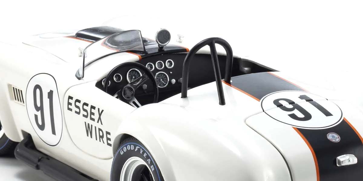 KYOSHO DIE CAST KS08047EW - Kyosho 1:18 Shelby Cobra 427 S/C Essex Wire Bridgehampton 1965 Nr.91