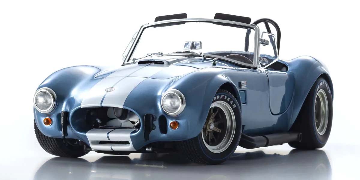 KYOSHO DIE CAST KS08048SBL - Kyosho 1:18 Shelby Cobra 427 S/C Spider 1962 Light Blue-White