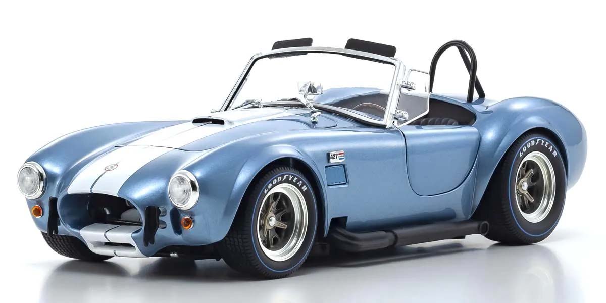KYOSHO DIE CAST KS08048SBL - Kyosho 1:18 Shelby Cobra 427 S/C Spider 1962 Light Blue-White