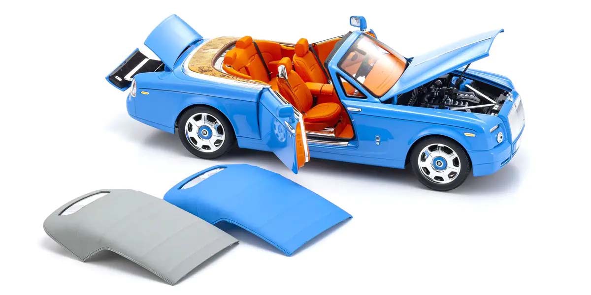 KYOSHO DIE CAST KS08871BL - Kyosho 1:18 Rolls-Royce Phantom Drophead Coup 2007 Light Blue