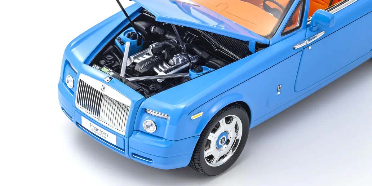 KYOSHO DIE CAST KS08871BL - Kyosho 1:18 Rolls-Royce Phantom Drophead Coup 2007 Light Blue
