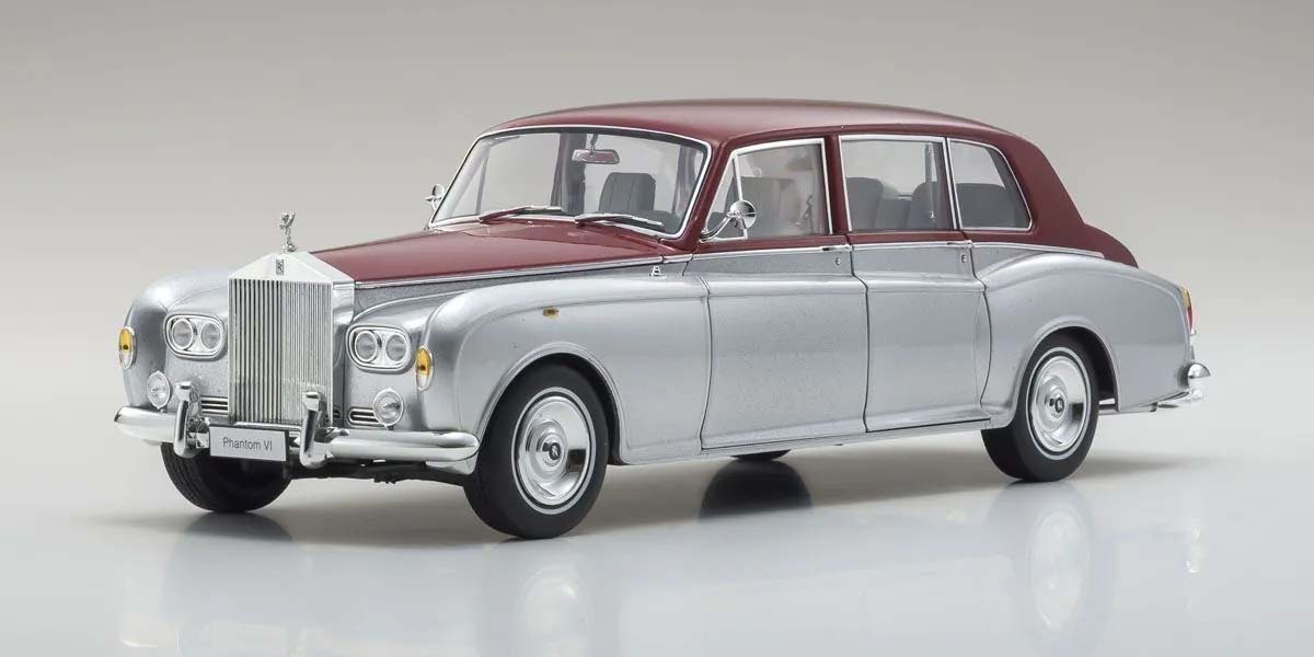 KYOSHO DIE CAST KS08905SR - Kyosho 1:18 Rolls-Royce Phantom VI EWB 1968 Silver-Red