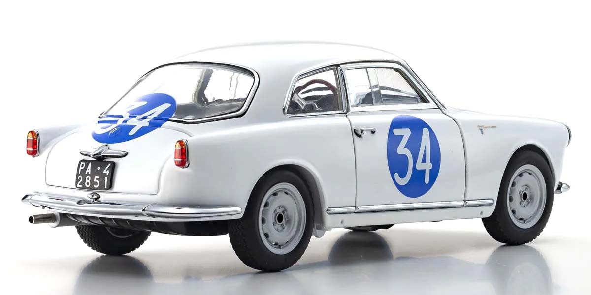 KYOSHO DIE CAST KS08957C - Kyosho 1:18 Alfa Romeo Giuletta SV Targa Florio 1960 Nr.34