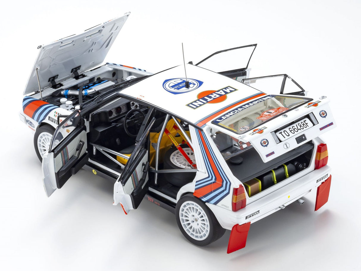 KYOSHO DIE CAST KS08960A - Kyosho 1:18 Lancia Delta HF 4WD Monte Carlo 1987 Team Martini Nr.6