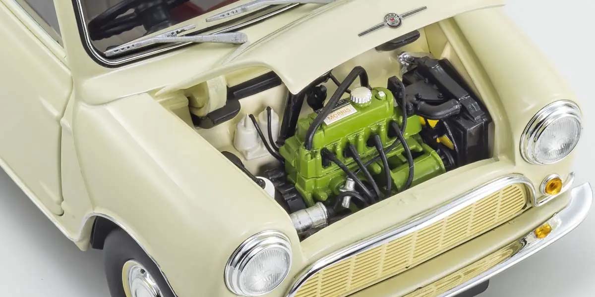 KYOSHO DIE CAST KS08964W - Kyosho 1:18 Morris Mini Minor Old English White