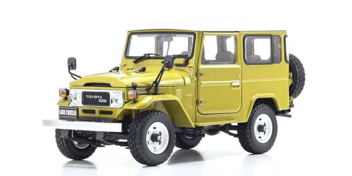 KYOSHO DIE CAST KS08971Y - Kyosho 1:18 Toyota Land Cruiser 40 Van BJ42V 1980 Yellow