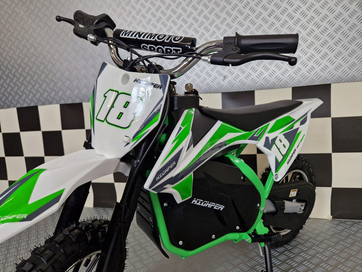 36 volt elektrisk crossmotorcykel grøn