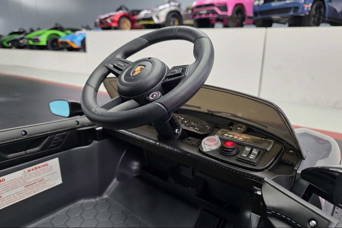 Elektrisk børnebil Porsche Taycan 1-personers 12 volt grå