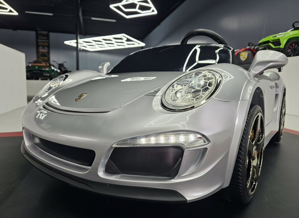 Children's car Porsche RUF 24 volt metallic silver