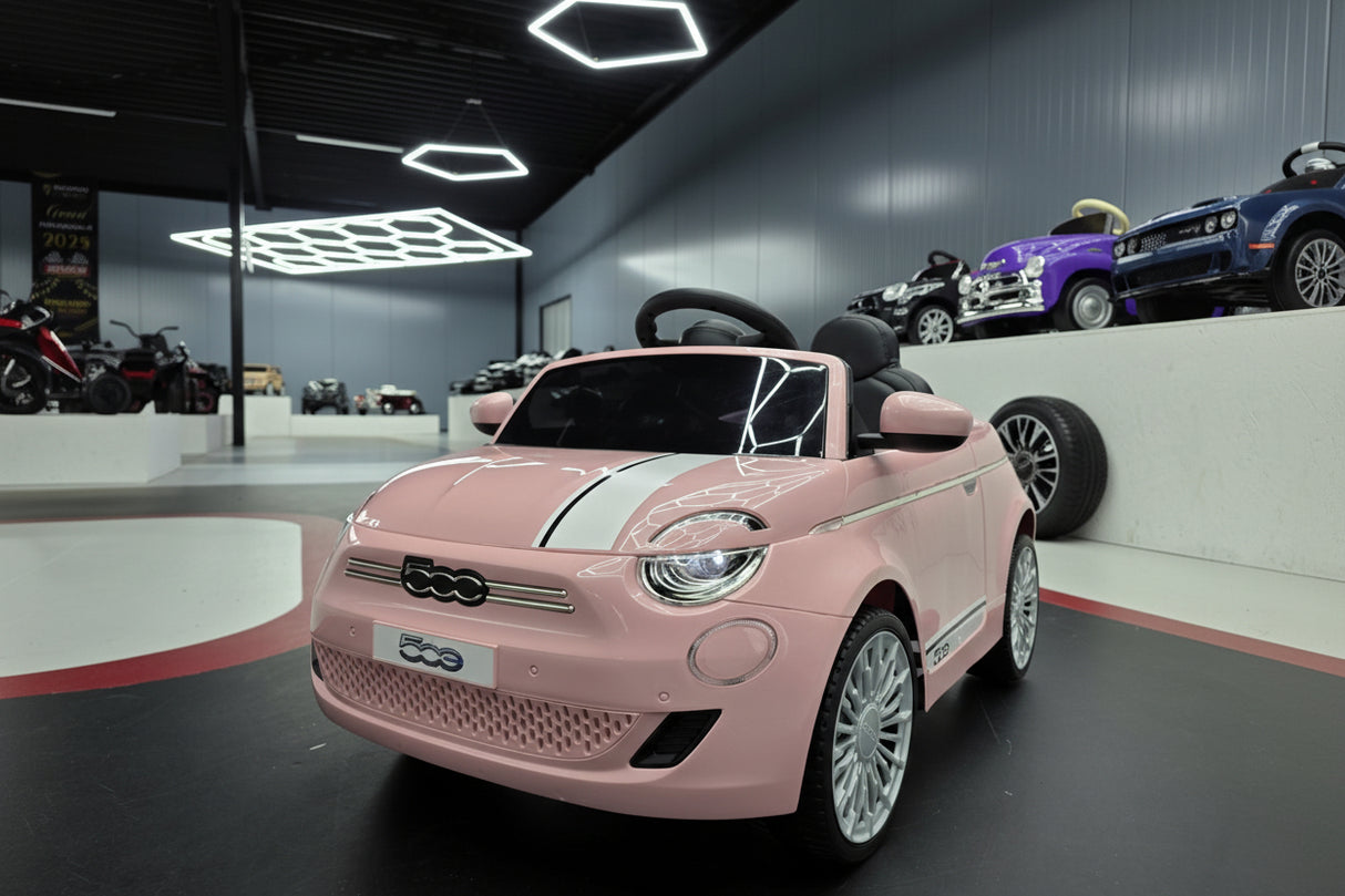Fiat 500 elektrisk børnebil 12V pink