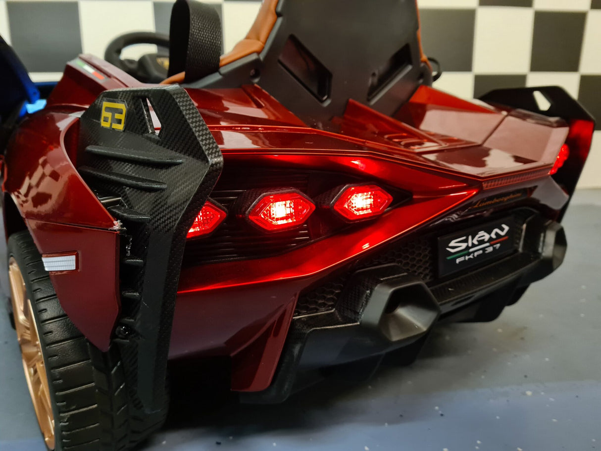 Battery Children car Lamborghini Sian 12 volts painting red