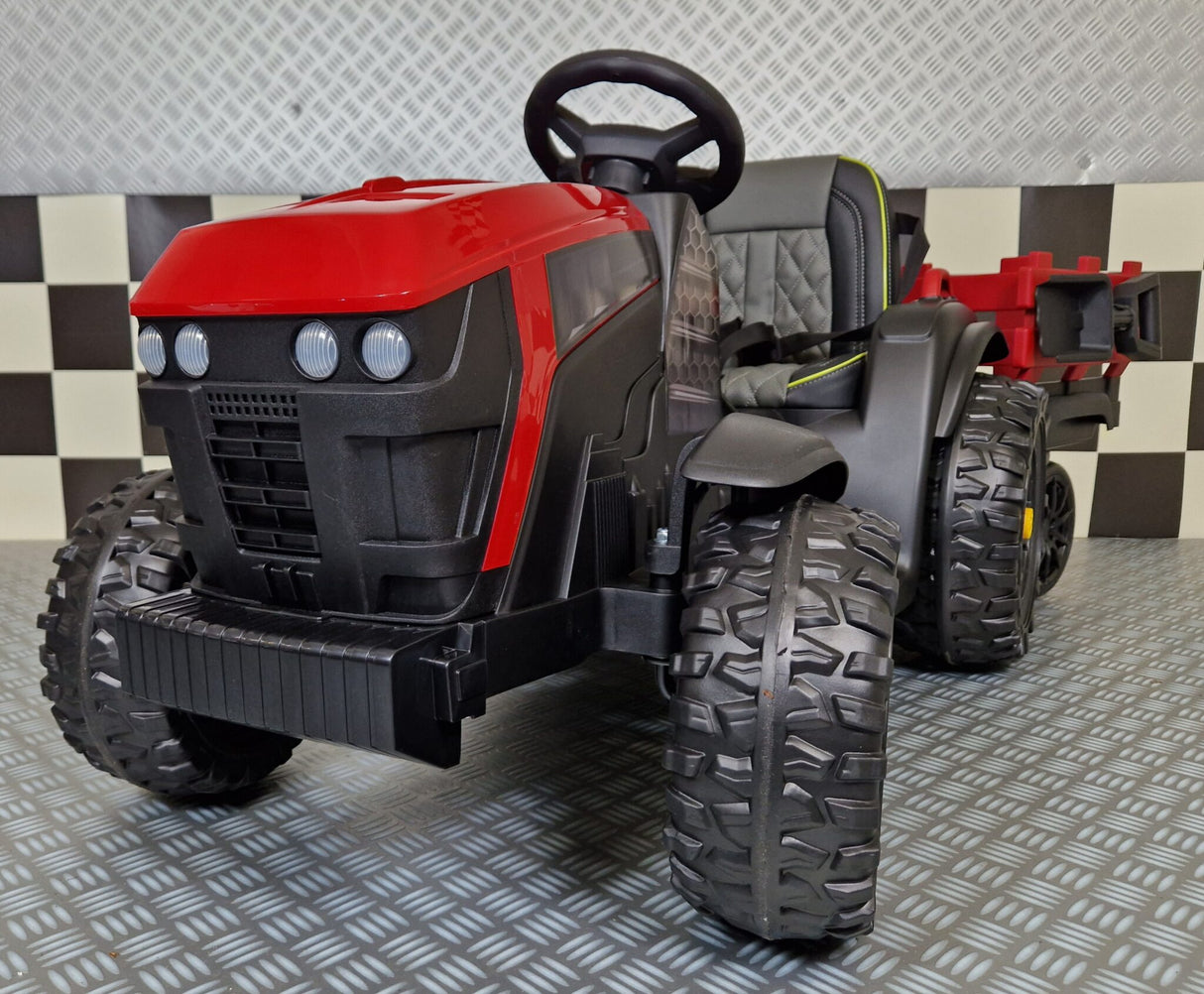 Elektrisk børnetraktor Farmer 12 volt rød m. fjernbetjening