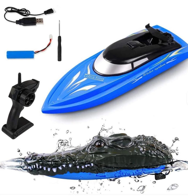 Fjernstyret krokodille-båd - skræm livet af din familie!