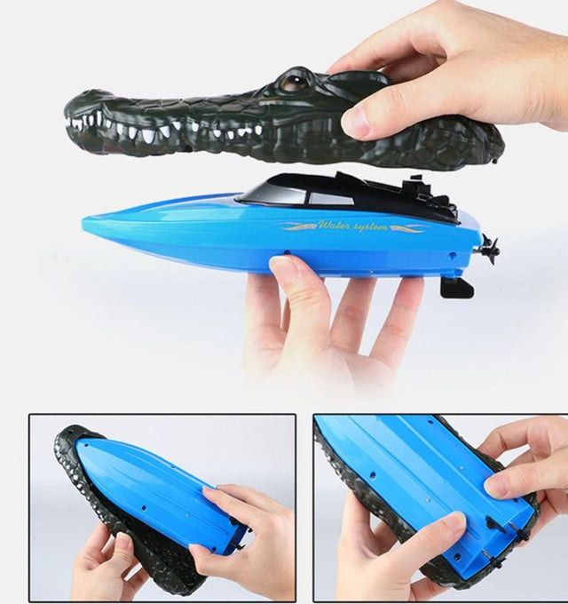 Fjernstyret krokodille-båd - skræm livet af din familie!