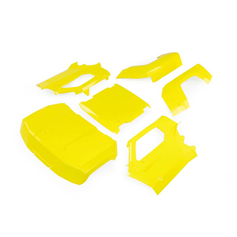 Losi Body Set Complete Florescent Yellow: 5IVE-T 3.0
