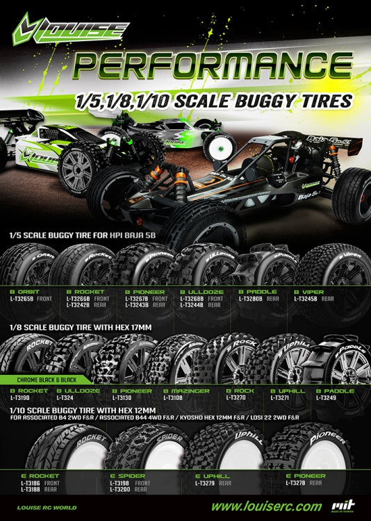 Tire & Wheel B-PIRATE 1/8 Buggy Soft White (2)*