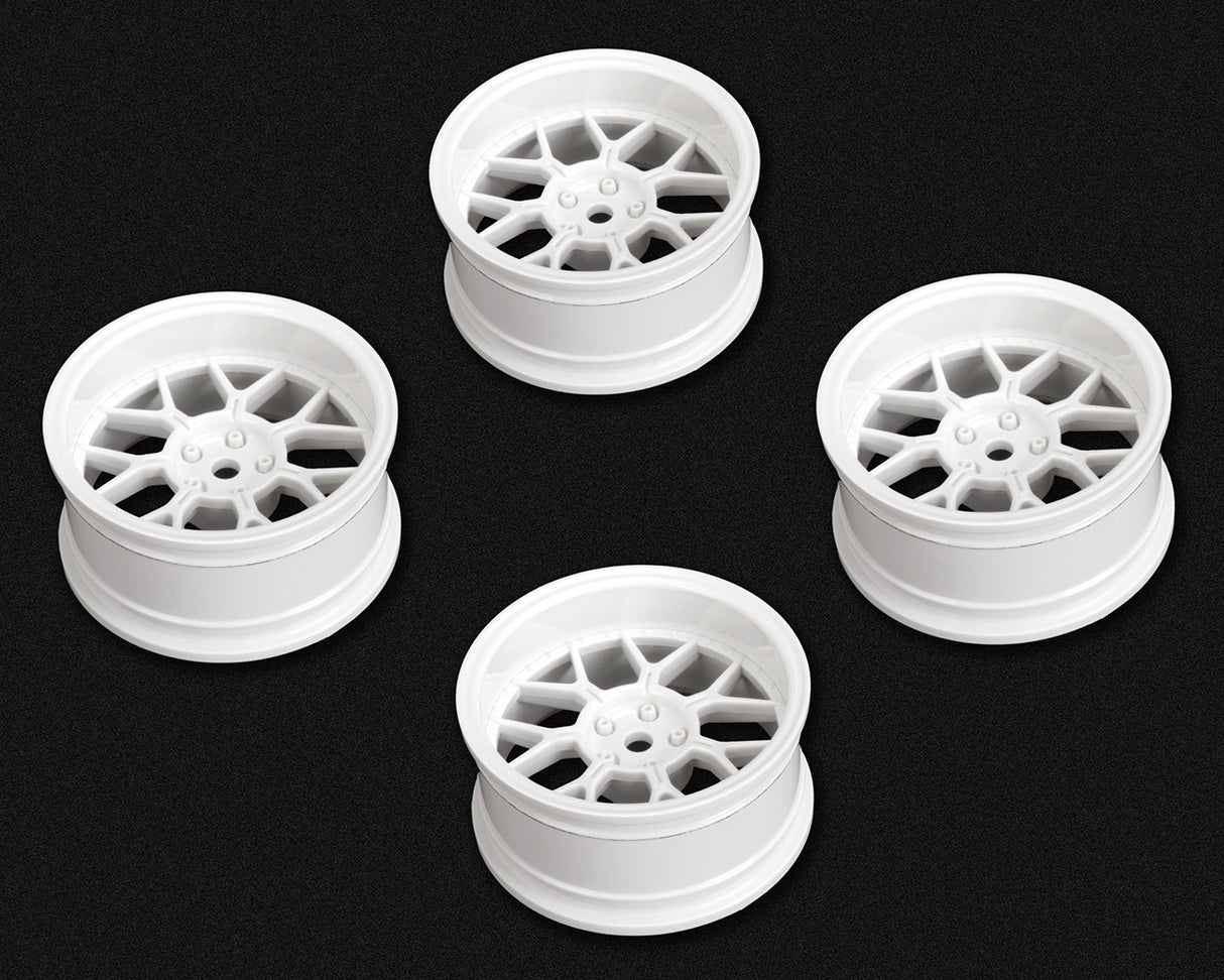 Wheels Drift 14-Spoke White (2,4,6,8mm Offset) 12mm Hex (4)