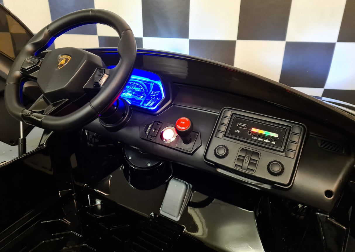 24 volt Lamborghini Aventador 2 person with drift metallic black