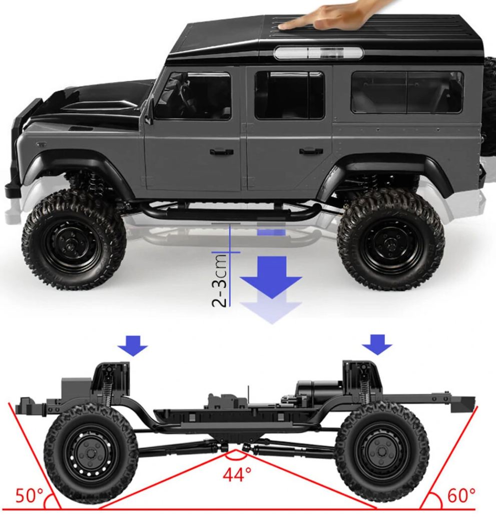 Land Rover Defender D110 4WD - 5-dørs højt detaljeret 1:8 crawler
