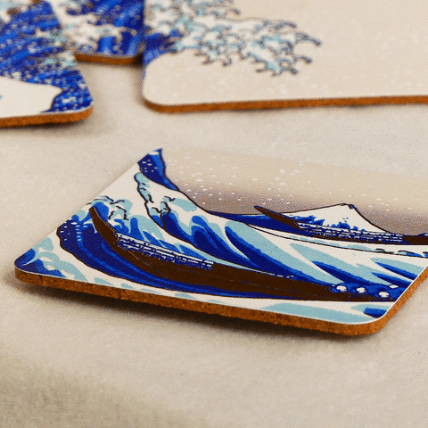 Set of 4 coasters - The Great Wave of Kanagawa
