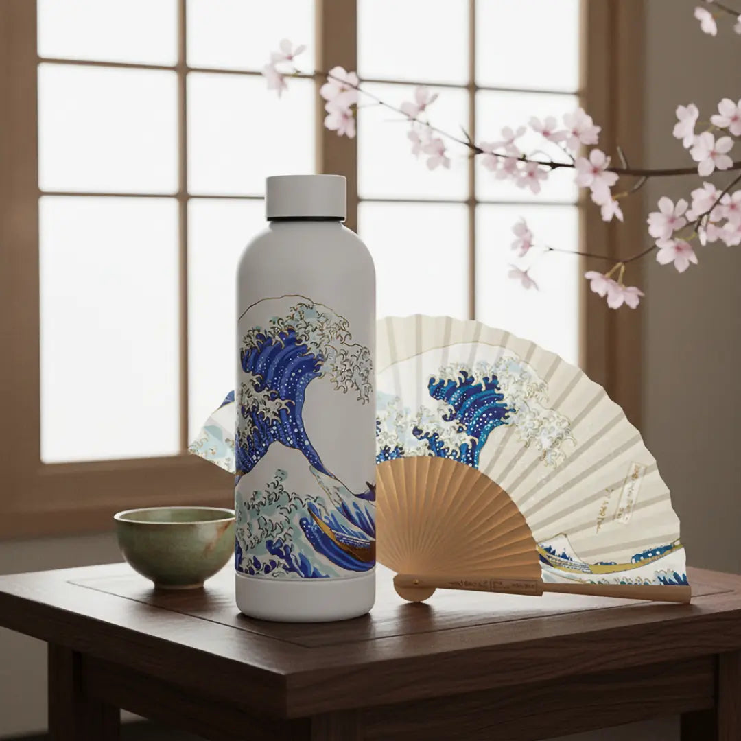 Insulated bottle and fan set - Kanagawa