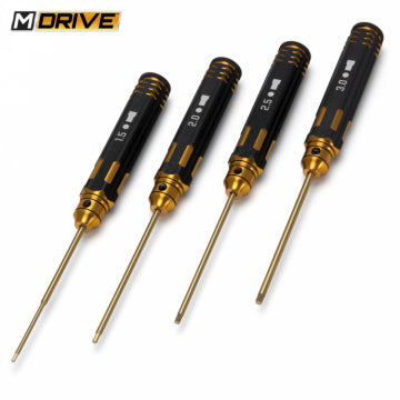 M-Drive MD21000 - Pro TiN Allen Wrench Straight Hex Tool Set - 1.5, 2, 2.5 & 3mm