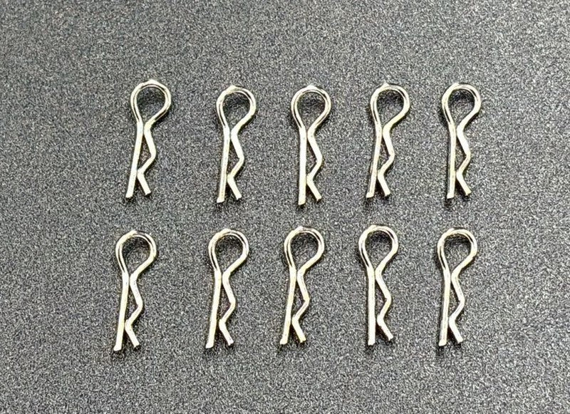 Marka Racing Body Clips 1/28 - 30° Angle Silver (10Pcs)