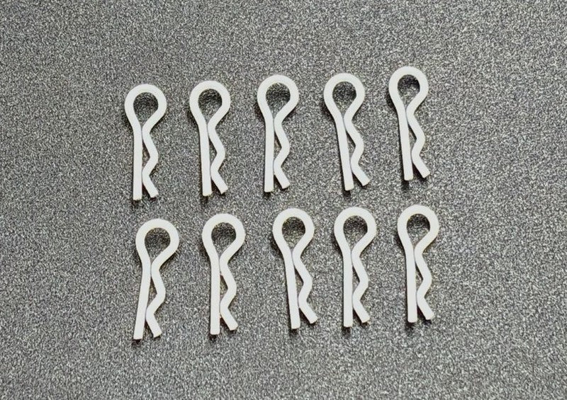 Marka Racing Body Clips 1/28 - 30° Angle White (10Pcs)