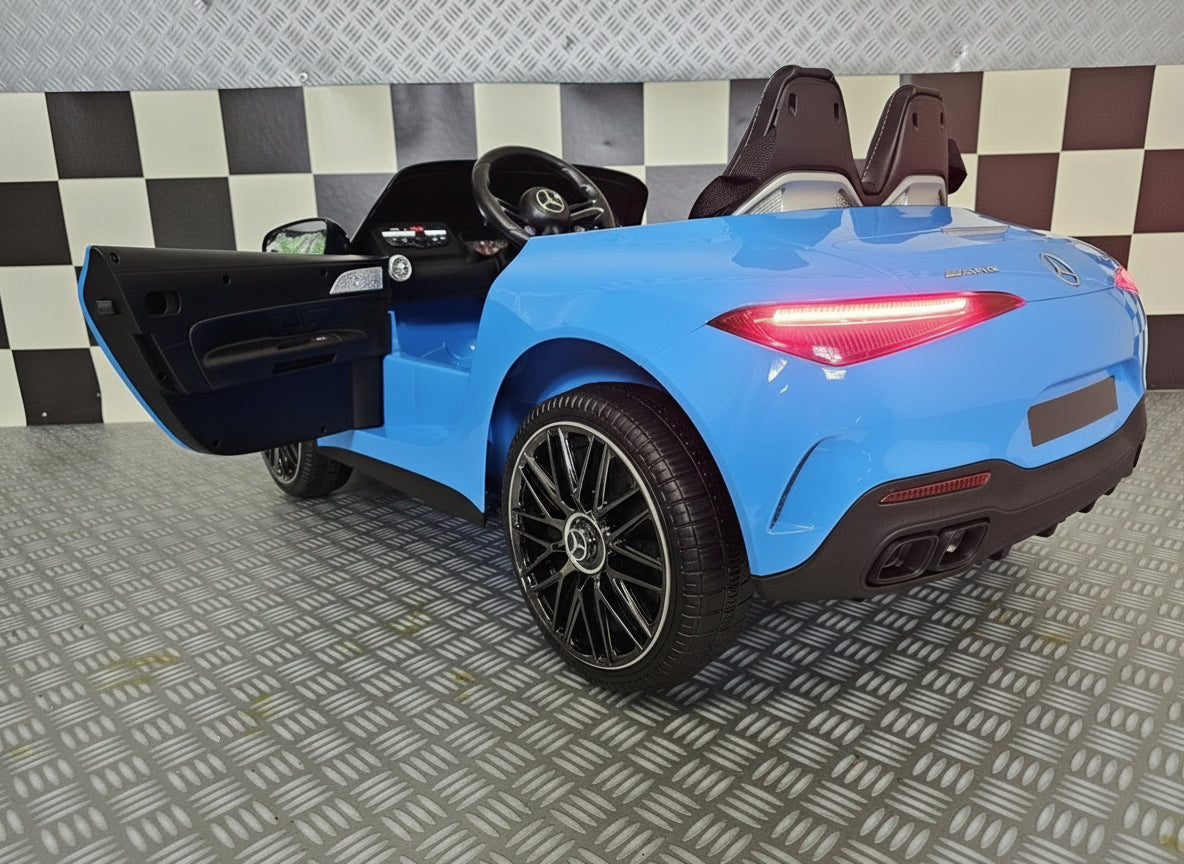 Electric children's car Mercedes SL63 12 volt metallic blue