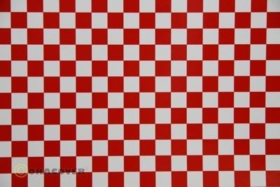 Oracover Fun 4 White-Red Checkered 2m
