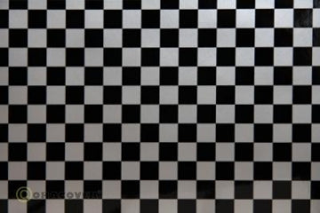 Oracover Fun 4 Silver-Black Checkered 2m