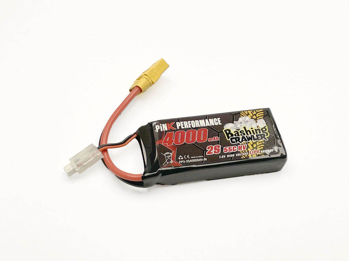 PINK PERFORMANCE PP3-2S4000SHV-M - Pink Bashing Crawler LiPo 2S 7.6V-4000-55C Multi 96x42x21mm Shorty