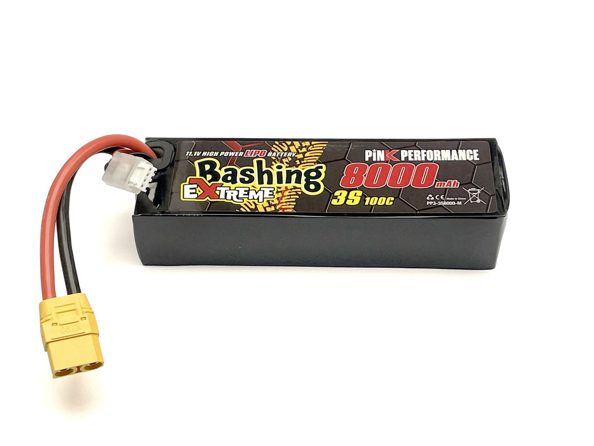 PINK PERFORMANCE PP3-3S8000-M - Pink Extreme Bashing LiPo 3S 11.1V-8000-100C Multi 157x47x34mm 515g