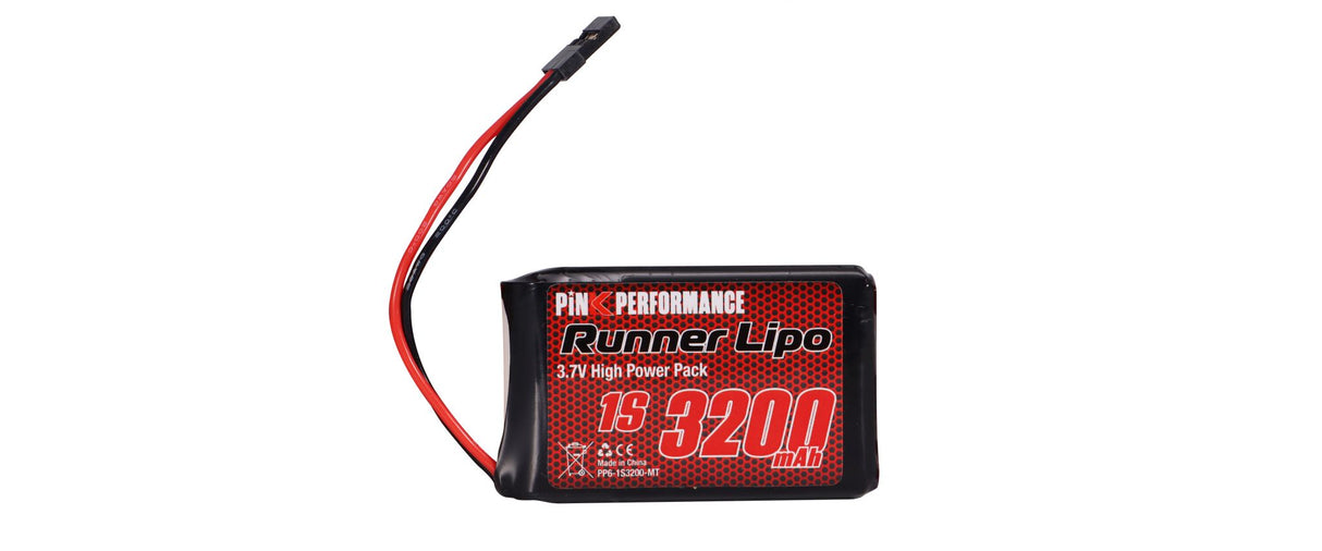 PINK PERFORMANCE PP6-1S3200-MT - Pink Runner LiPo 1S 3.7V-3200 for Sanwa MT44 - MT5